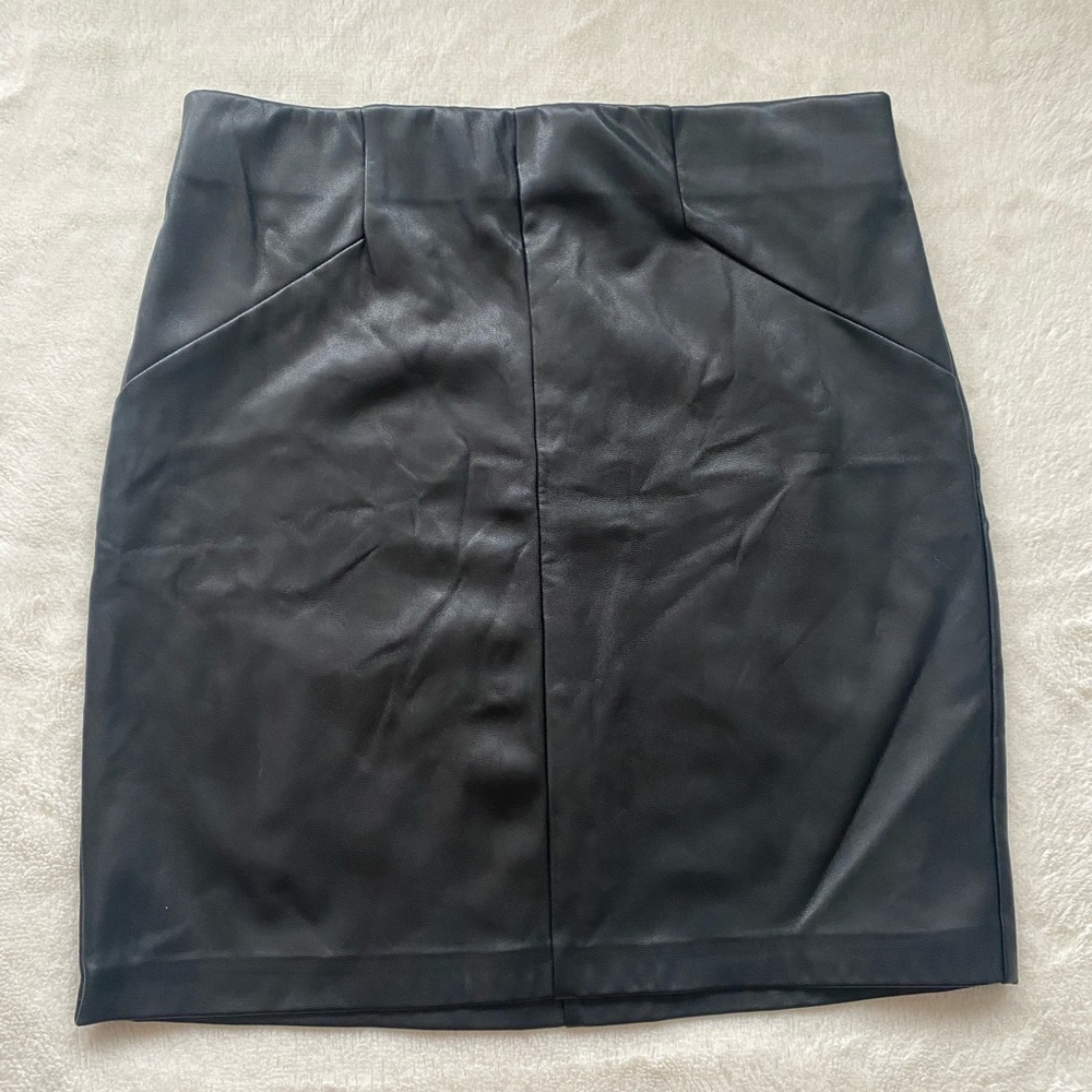 Black Faux Leather Mini Skirt
